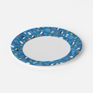 pattern with sea theme paper plate