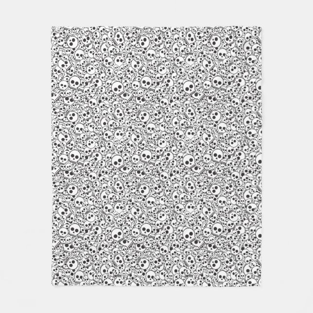 Pattern with skulls fleece blanket (Front)