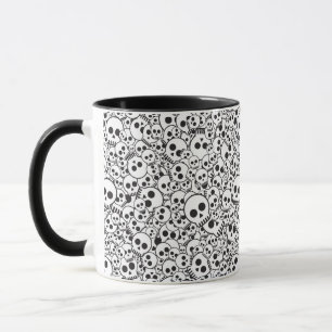 Pattern with skulls mug