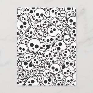 Pattern with skulls postcard