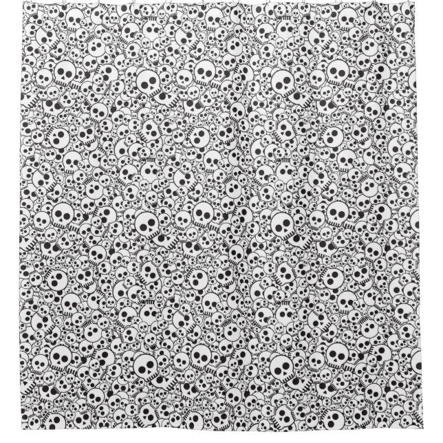 Pattern with skulls shower curtain (Front)