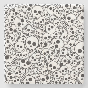 Pattern with skulls stone coaster