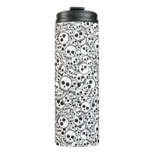 Pattern with skulls thermal tumbler