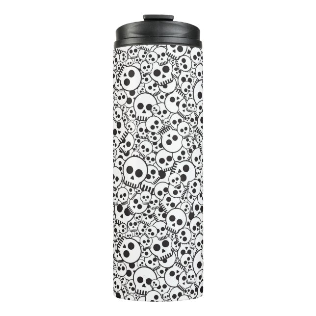 Pattern with skulls thermal tumbler (Front)