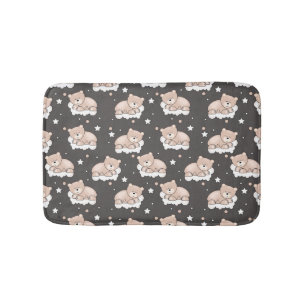 pattern with small bear sleeping bath mat