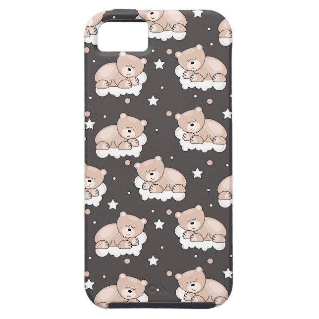pattern with small bear sleeping Case-Mate iPhone case (Back)