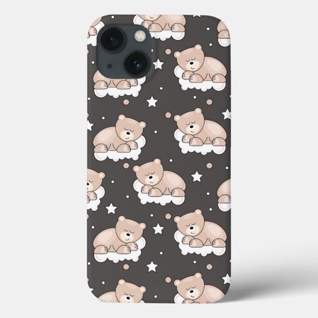 pattern with small bear sleeping Case-Mate iPhone case (Back)