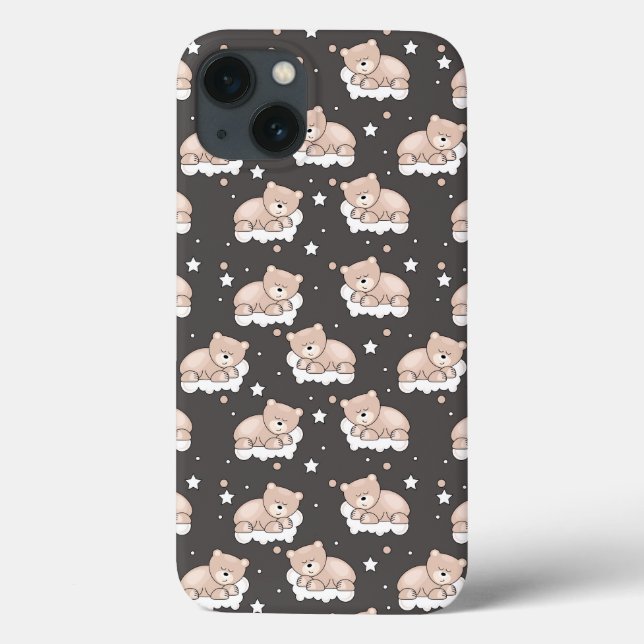 pattern with small bear sleeping Case-Mate iPhone case (Back)