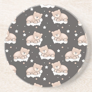 pattern with small bear sleeping coaster