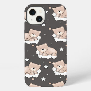 pattern with small bear sleeping iPhone case
