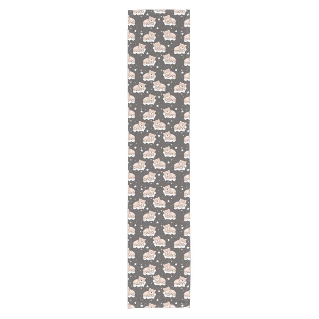 pattern with small bear sleeping short table runner (Front)