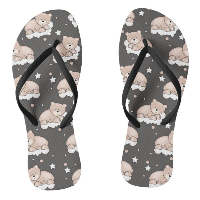 pattern with small bear sleeping thongs (Footbed)