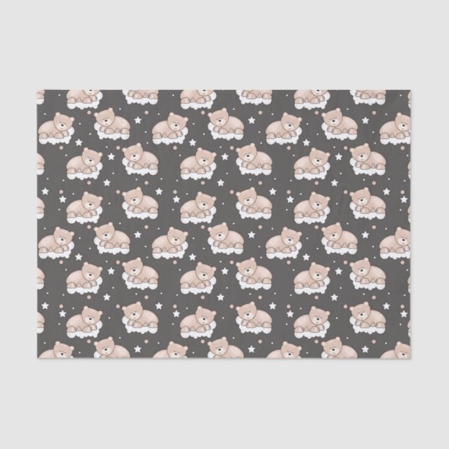 pattern with small bear sleeping tissue paper (Front)