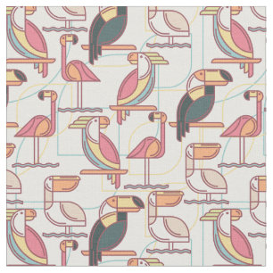 Pattern With Tropical Birds Fabric