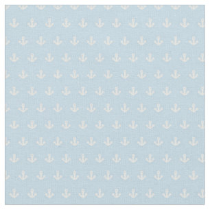 Pattern with white anchors on blue fabric