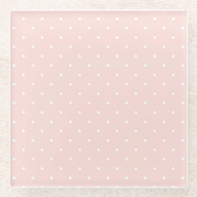 Pattern with white polka dots 2 glass coaster (Front)
