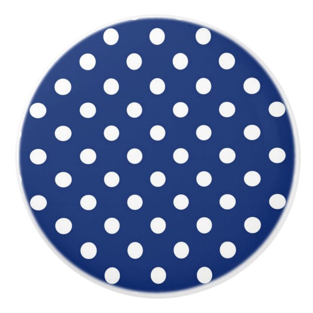 Pattern with white polka dots ceramic knob (Front)