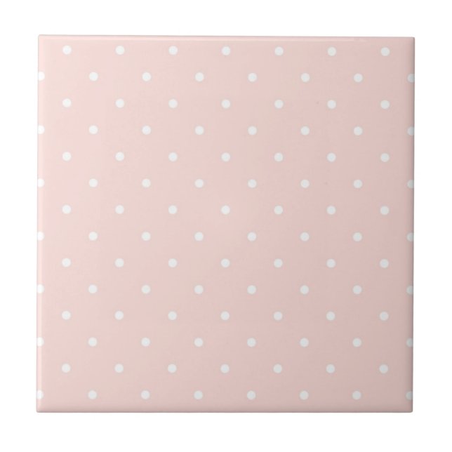 Pattern with white polka dots ceramic tile (Front)