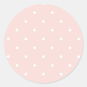 Pattern with white polka dots classic round sticker