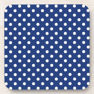 Pattern with white polka dots coaster