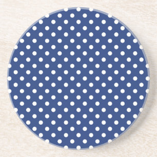 Pattern with white polka dots coaster