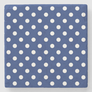 Pattern with white polka dots stone coaster