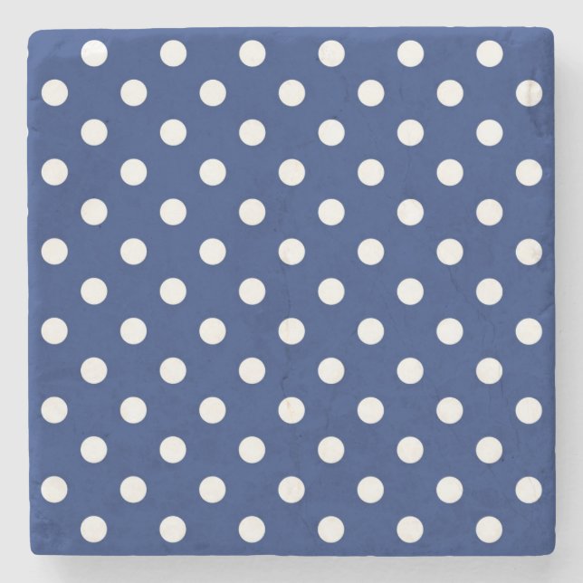 Pattern with white polka dots stone coaster (Front)