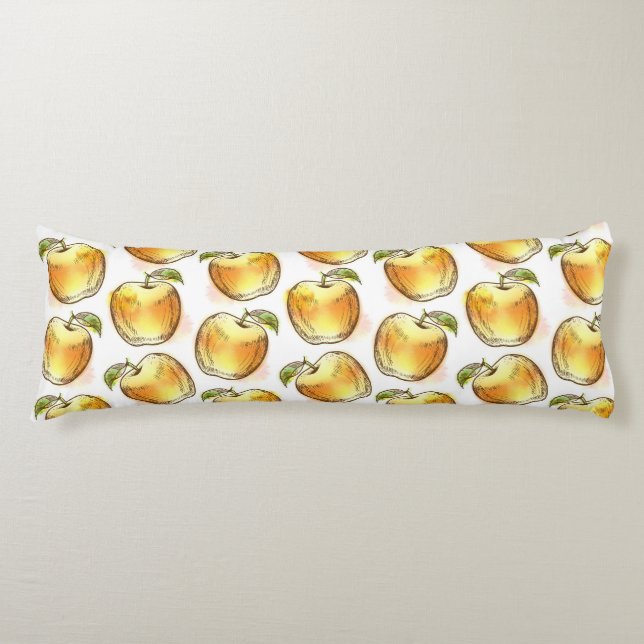 Pattern with yellow apple body cushion (Front)