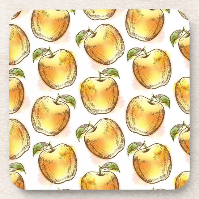 Pattern with yellow apple coaster (Front)