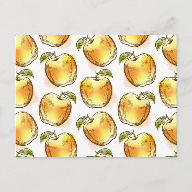 Pattern with yellow apple postcard (Front)