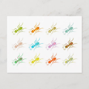 Patterned Ants Postcard