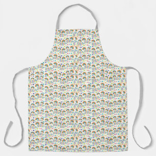 Patterned apron featuring colourful repeating 