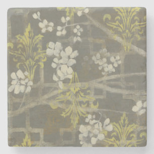 Patterned Blossom Branch I Stone Coaster
