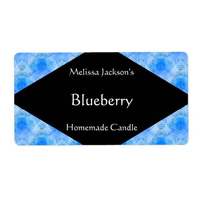 Patterned Blue Soap or Candle Label (Front)
