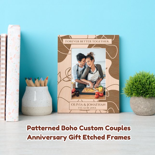 Patterned Boho Custom Couples Anniversary Gift Etched Frames (Creator Uploaded)