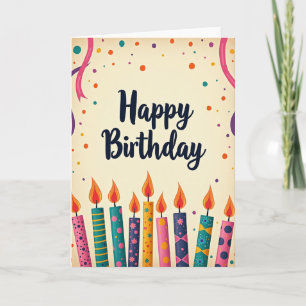 Patterned Candles Birthday Card