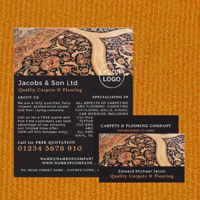 Patterned Carpet, Carpet Layer, Fitter Advertising Flyer (Creator Uploaded)