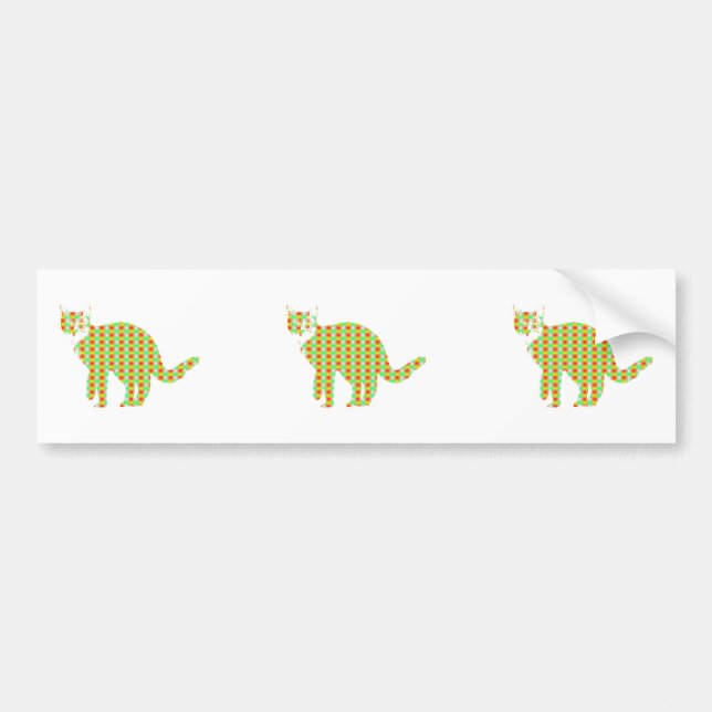 Patterned Cat Bumper Sticker (Front)