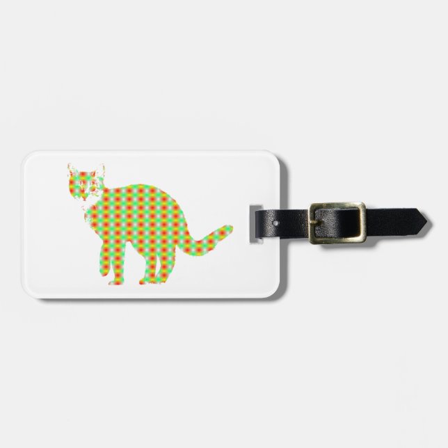 Patterned Cat Luggage Tag (Front Horizontal)