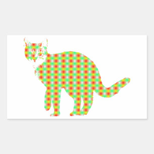Patterned Cat Rectangular Sticker