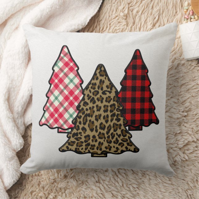 Patterned Christmas Trees Cushion (Blanket)