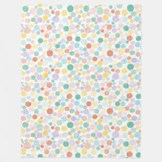 Patterned Circle Fleece Blanket – Colourful Dots