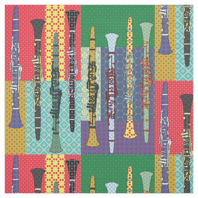 Patterned Clarinets Fabric (Swatch)