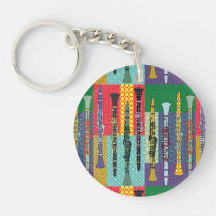 Patterned Clarinets Key Ring