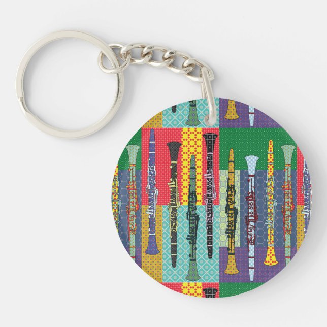 Patterned Clarinets Key Ring (Front)