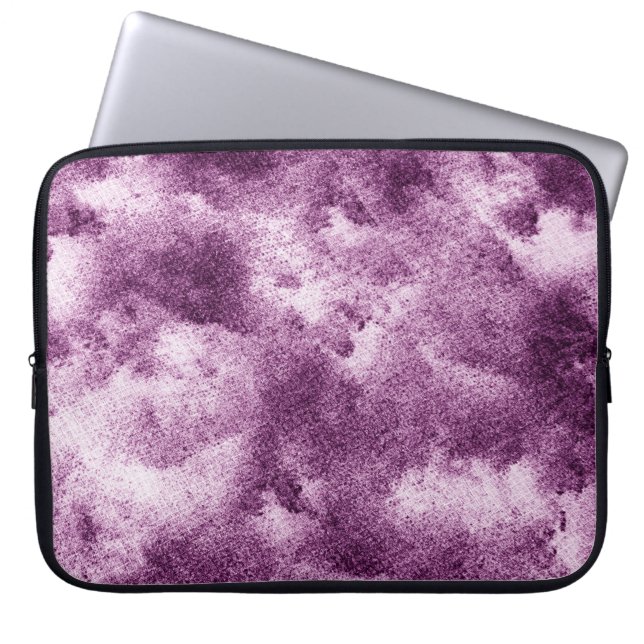 Patterned clothpurple, abstract, adorned, ancient, laptop sleeve (Front)