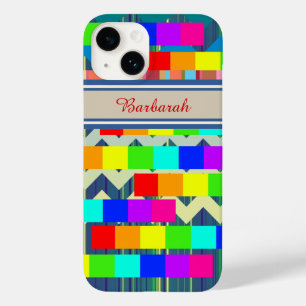 Patterned Colourful Colours Stripes Personalised Case-Mate iPhone 14 Case