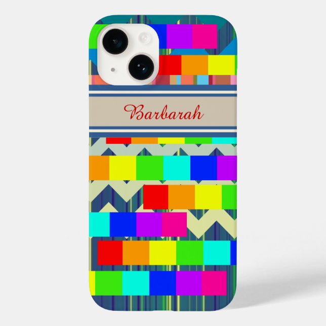 Patterned Colourful Colours Stripes Personalised Case-Mate iPhone Case (Back)
