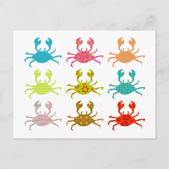 Patterned Crabs Postcard (Front)
