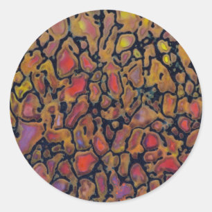 Patterned Dinosaur Bone Classic Round Sticker